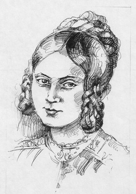 Mathilde Franziska Anneke, Zeichnung; Stadtarchiv Sprockhövel.