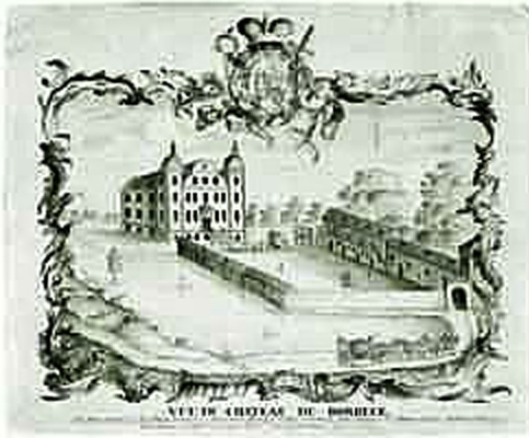 Kanonikus Biesten, Vue du chateau de Borbeck, Kupferstich, 1756; Schloss Borbeck