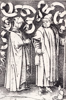 Begine mit Mönch, Kupferstich des niederrheinischen Künstslers Israhel van Meckenem, Ende 15. Jh., in: a.a.O., S. 120.