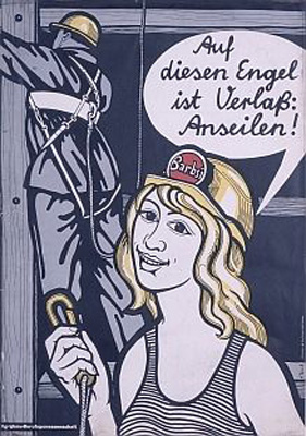 Werbung für Unfallverhütungsvorschriften mit dem Barbara-Motiv (‚ÄûBabsi“): Plakat der Bergbau-Berufsgenossenschaft, 1970/ LWL-Industriemuseum