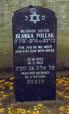 Der Grabstein auf dem jüdischen Teil des Friedhofs Bottrop-West