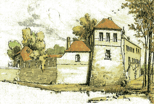 Burg Dinslaken, Postkarte; Stadtarchiv Dinslaken.