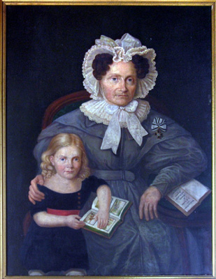 Friederike von Bodelschwingh, wahrscheinlich mit ihrem Sohn Ludwig; Gemälde im Privatbesitz/ Foto: Gustav-Lübcke-Museum, Hamm