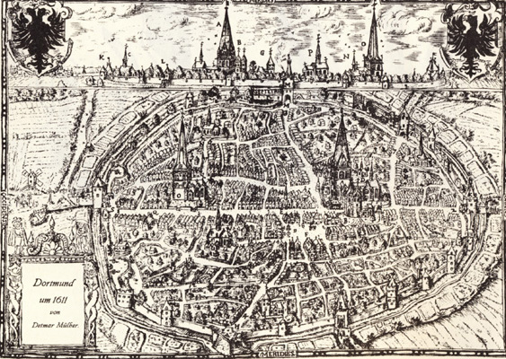 Dortmund um 1611, von Detmar Mulher, aus: a.a.O. 